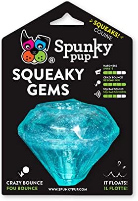 PUP Spunky Diamond Squeaker | צעצוע כלבים חריק לזריקת וקפיצות | צעצוע של כלב בלינגי | צעצוע חריק